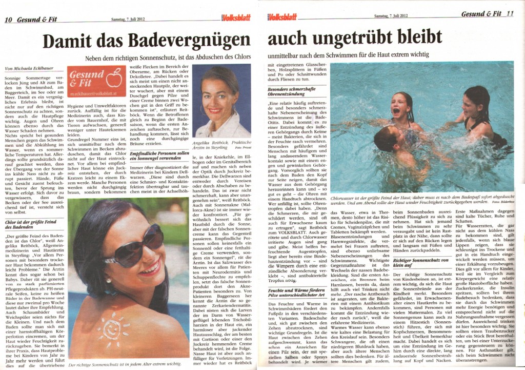 Volksblatt: Damit das Badevergnügen ungetrübt bleibt